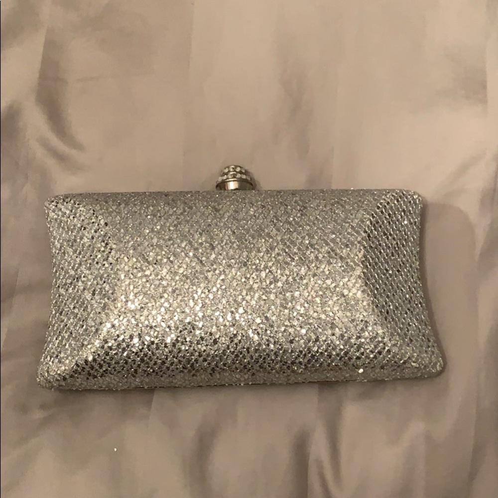 Bebe silver evening bag